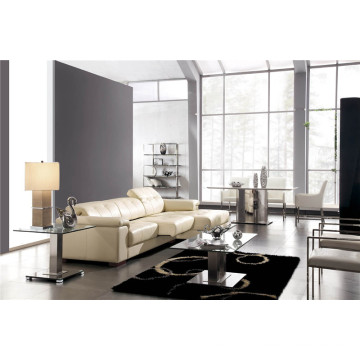 Canapé de salon avec un ensemble de canapé moderne en cuir véritable (908)